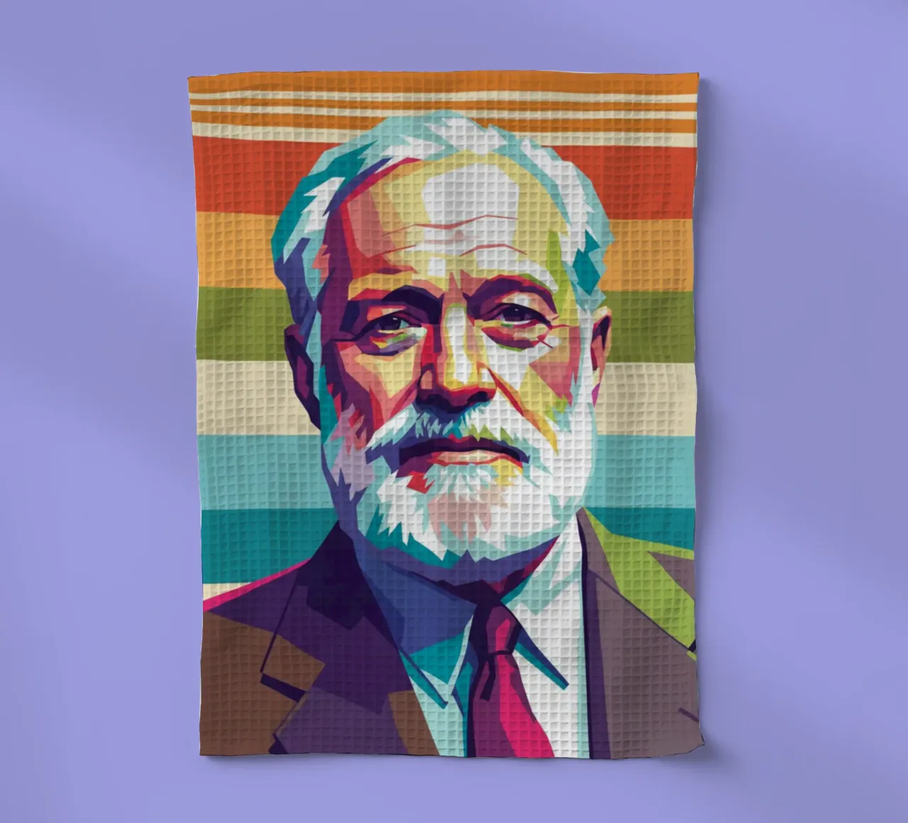 Ritratto pop art di Ernest Hemingway canovaccio da cucina da Hantamrata