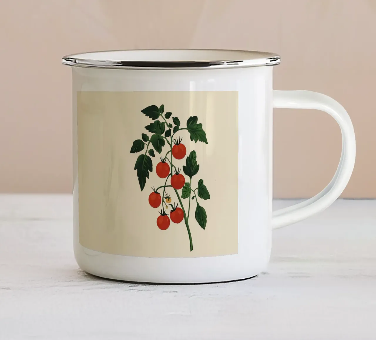 Pomodori di vite tazza in smalto da Curious Canvas