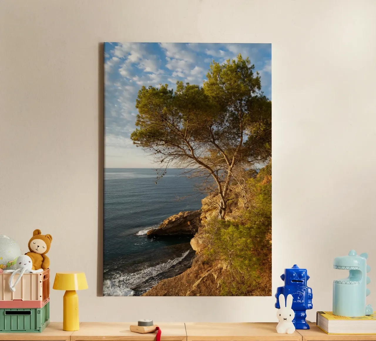 Pine trees and cliffs on the Mediterranean canvas by Adriana Mueller