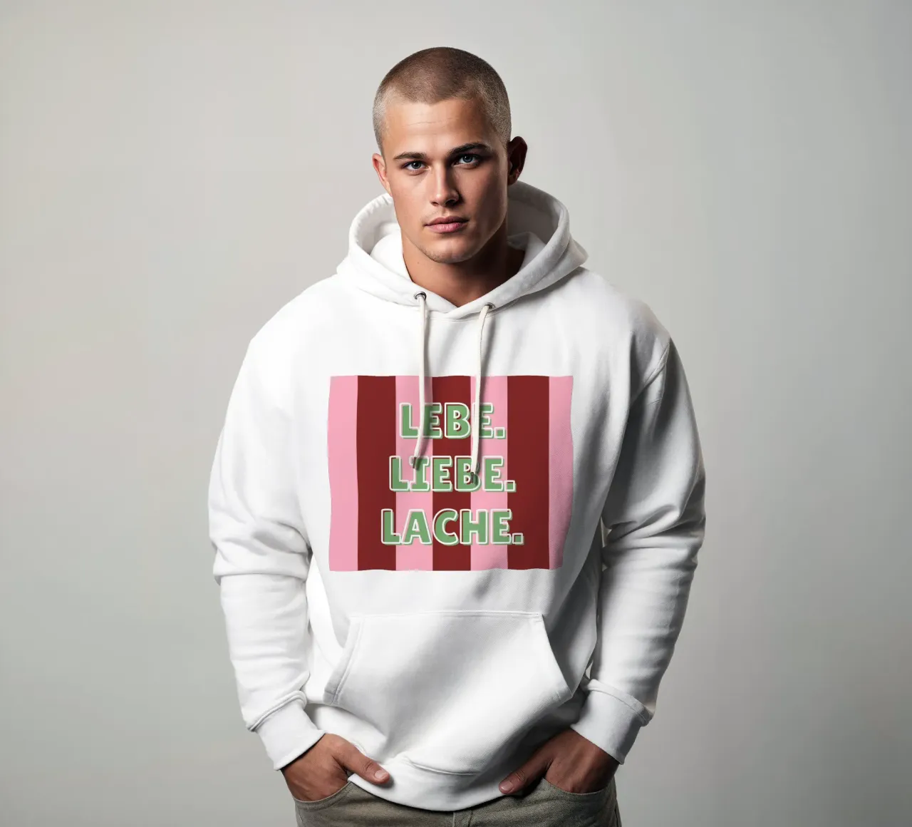 Lebe. Liebe. Lache. felpa con cappuccio da DigiWunderwerk