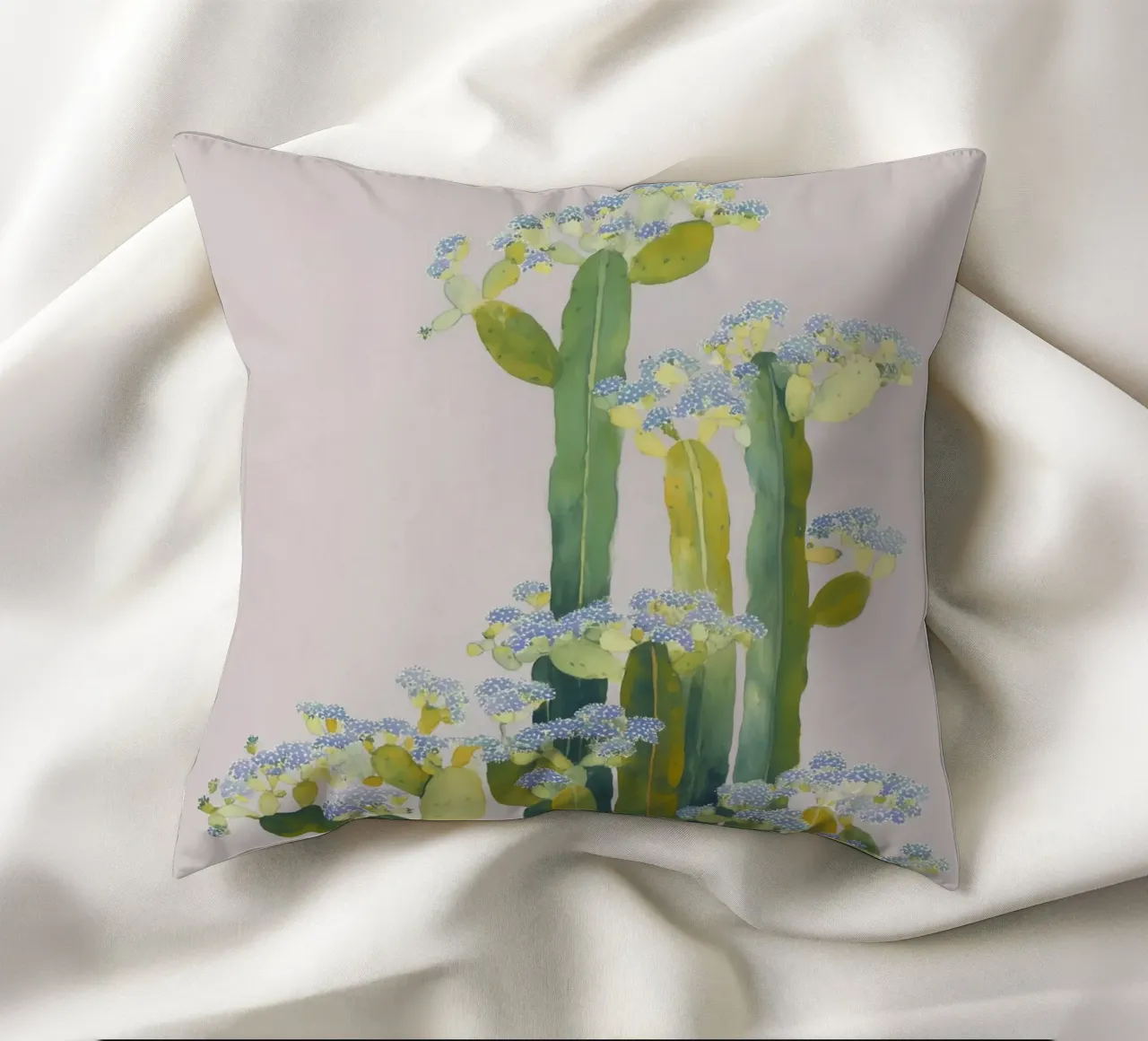 Delicati fiori di cactus cuscino da Carina Pop & Pastell