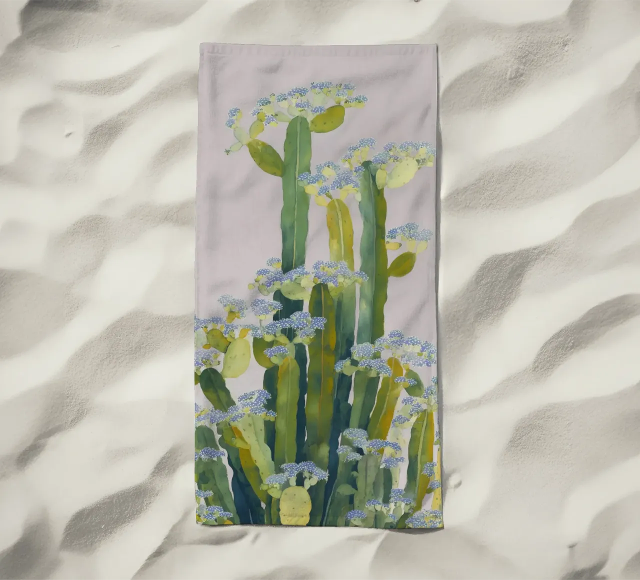 Delicati fiori di cactus telo mare da Carina Pop & Pastell