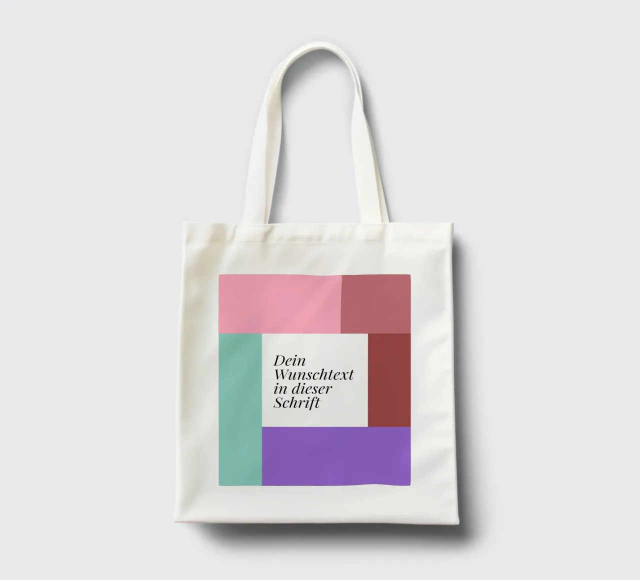 Wunschtext - geometrisch rosa grün borsa in juta da BAINAI BRICK