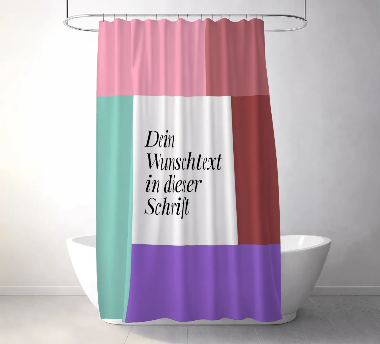 Wunschtext - geometrisch rosa grün tenda da doccia da BAINAI BRICK