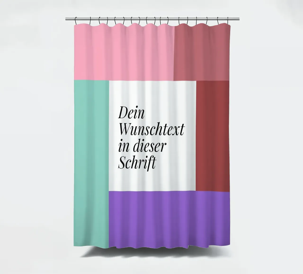 Wunschtext - geometrisch rosa grün douchegordijn van BAINAI BRICK