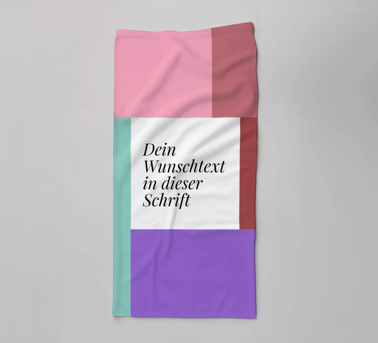 Wunschtext - geometrisch rosa grün asciugamano da bagno da BAINAI BRICK