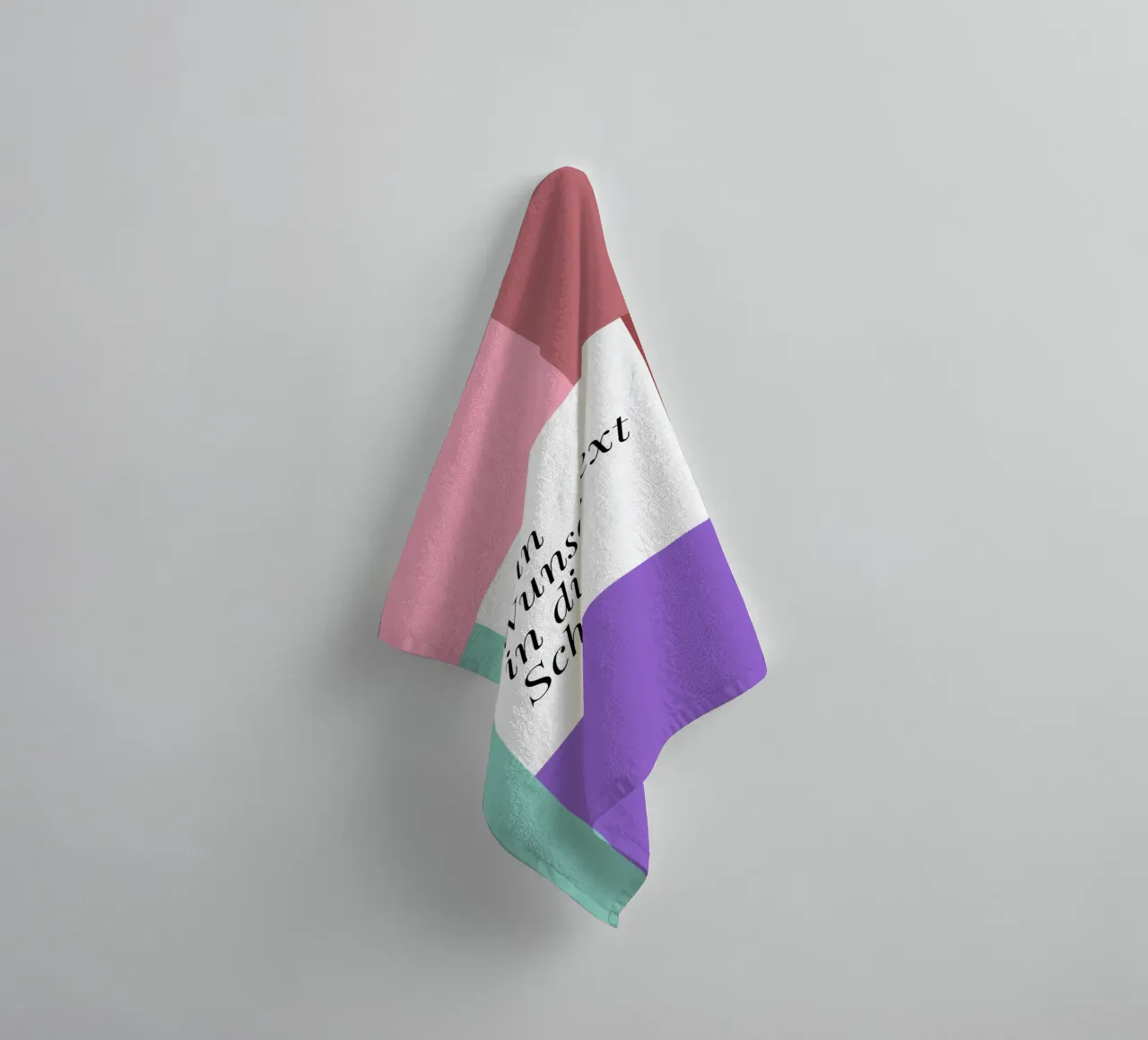 Wunschtext - geometrisch rosa grün asciugamano da bagno da BAINAI BRICK