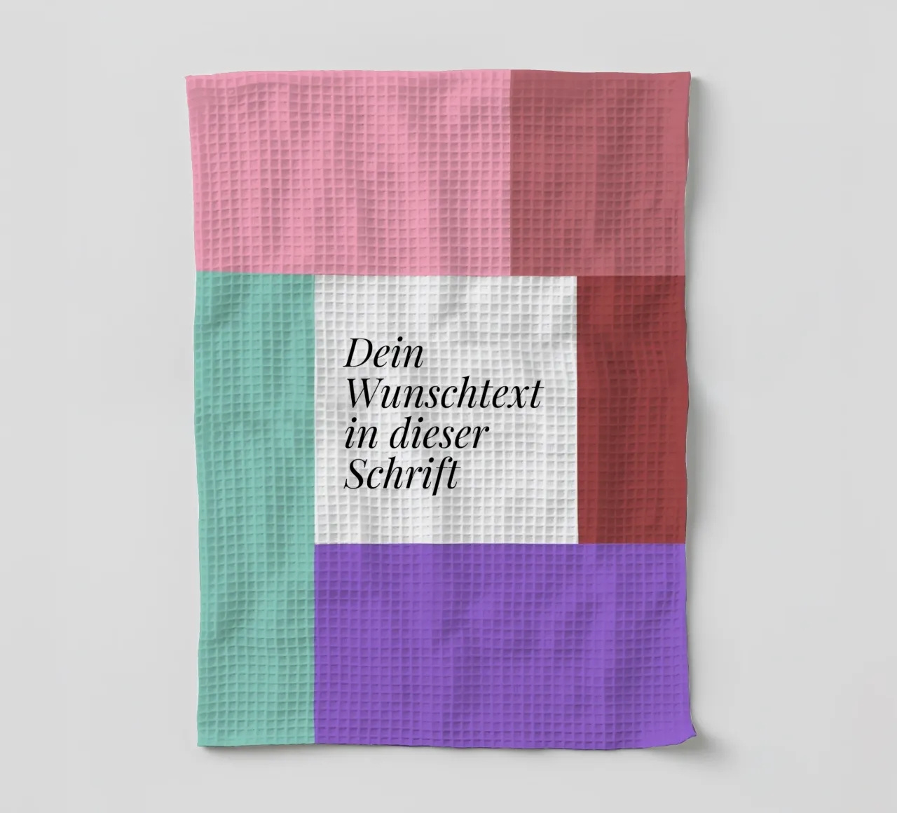 Wunschtext - geometrisch rosa grün canovaccio da cucina da BAINAI BRICK