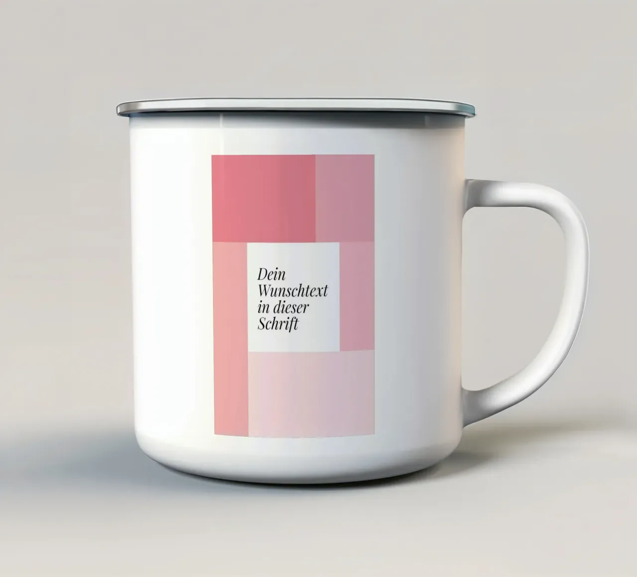 Wunschtext - geometrisch rosa tazza in smalto da BAINAI BRICK