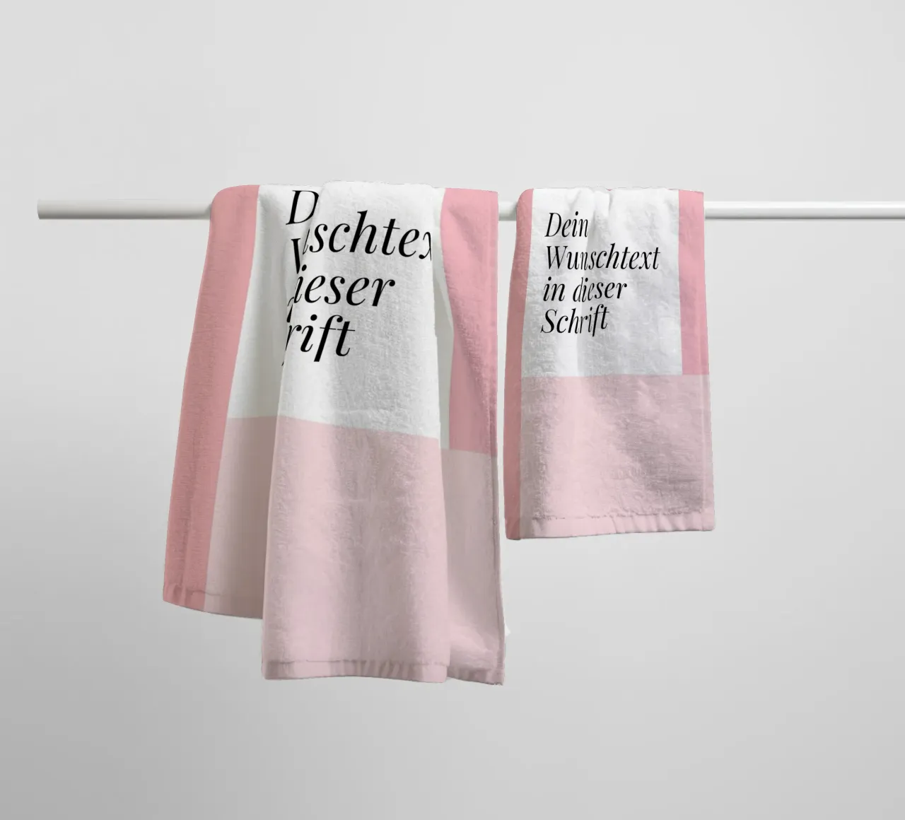 Wunschtext - geometrisch rosa asciugamano da bagno da BAINAI BRICK