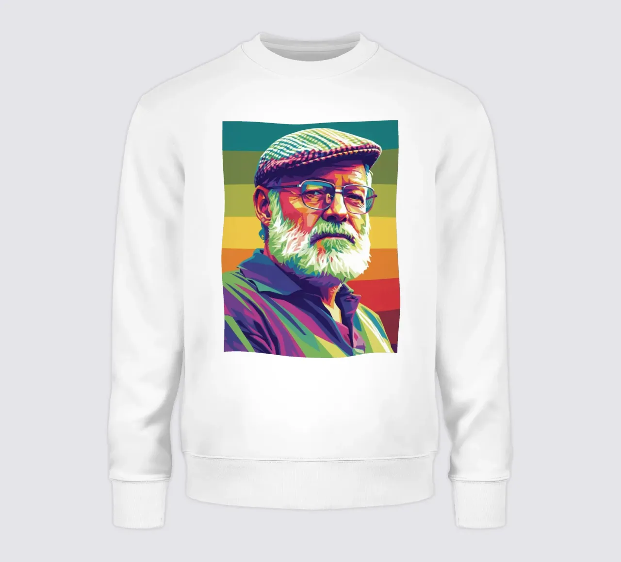 Ernest Hemingway ritratto colorato in stile pop art felpa da Hantamrata