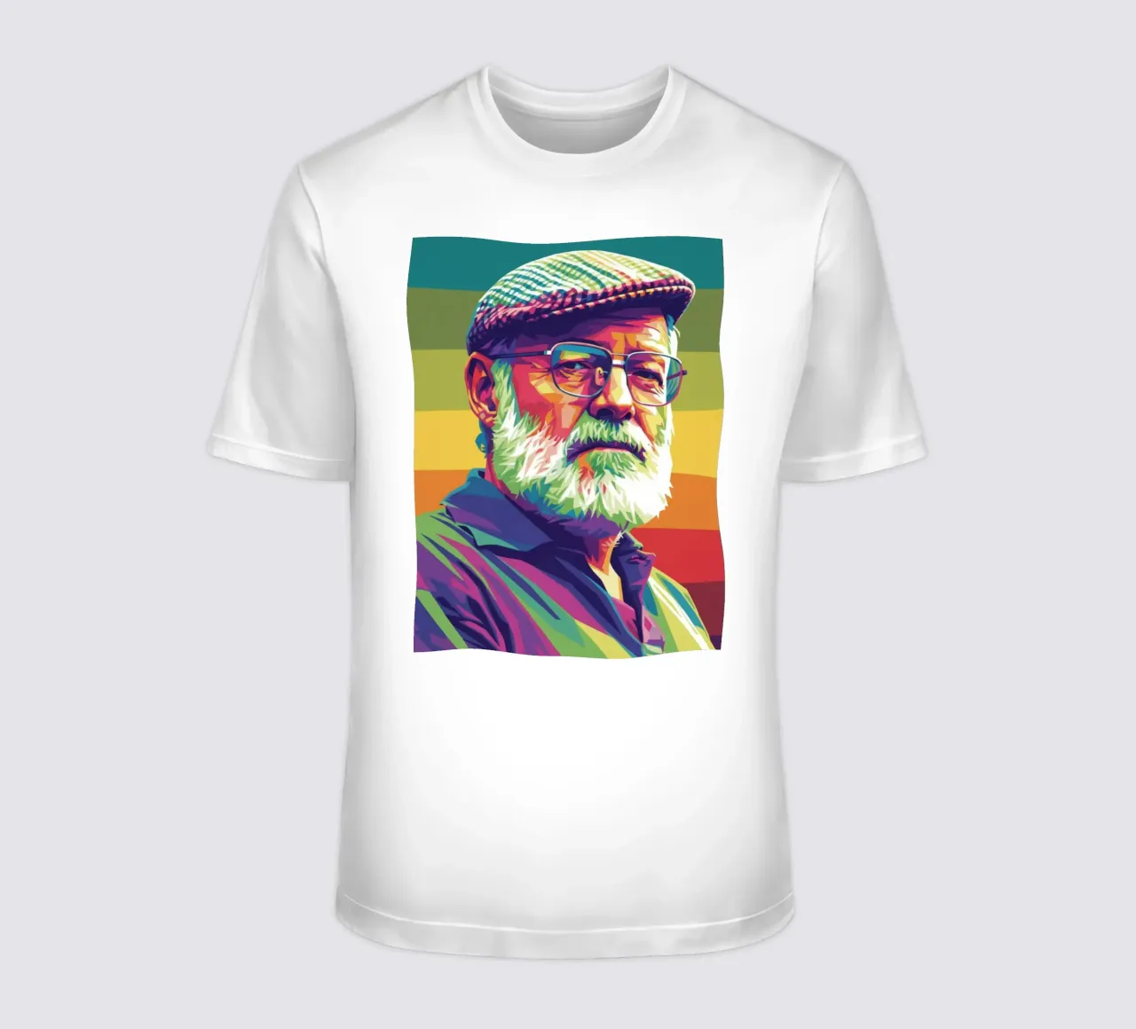 Ernest Hemingway ritratto colorato in stile pop art t-shirt da Hantamrata