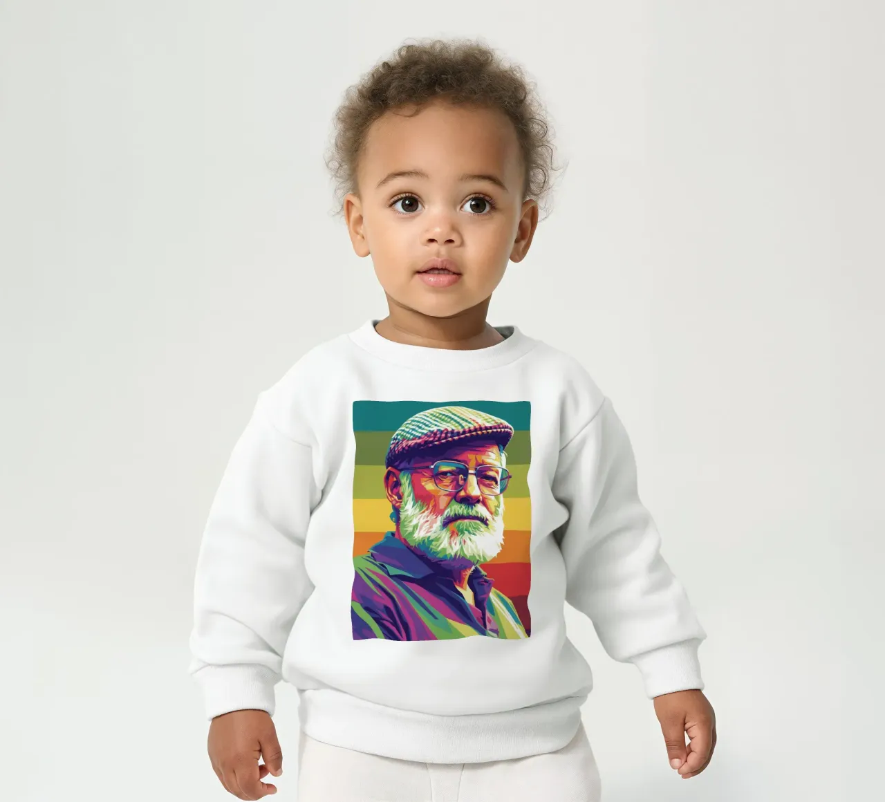 Ernest Hemingway ritratto colorato in stile pop art felpa neonato da Hantamrata