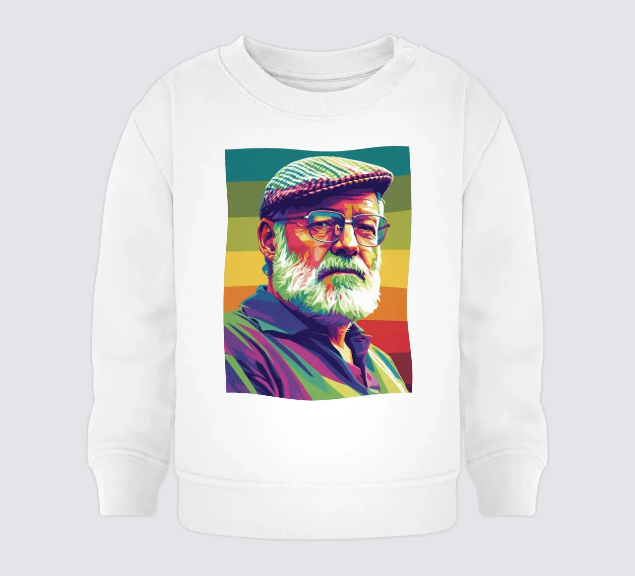 Ernest Hemingway ritratto colorato in stile pop art felpa neonato da Hantamrata
