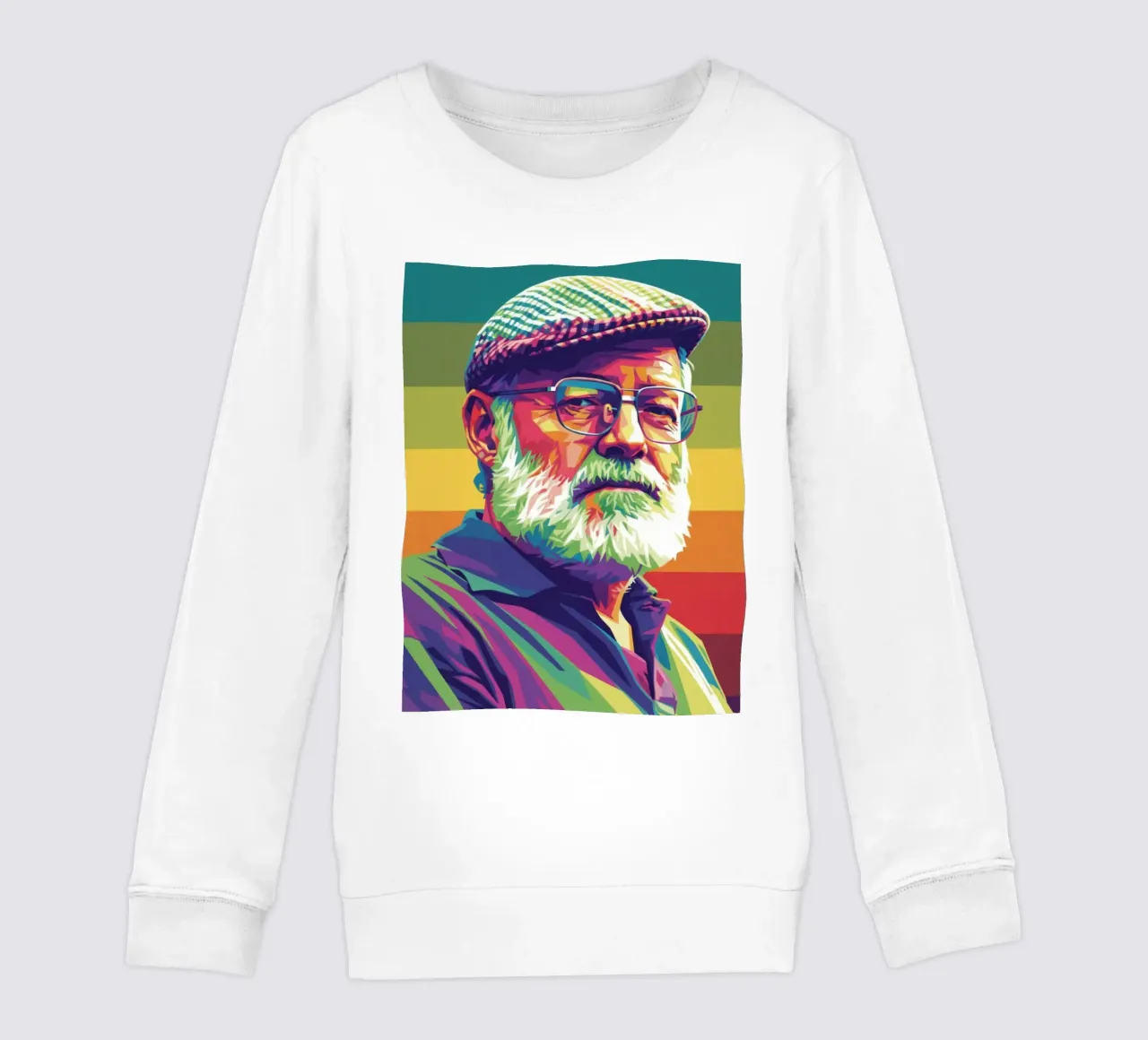 Ernest Hemingway ritratto colorato in stile pop art felpa bambino da Hantamrata