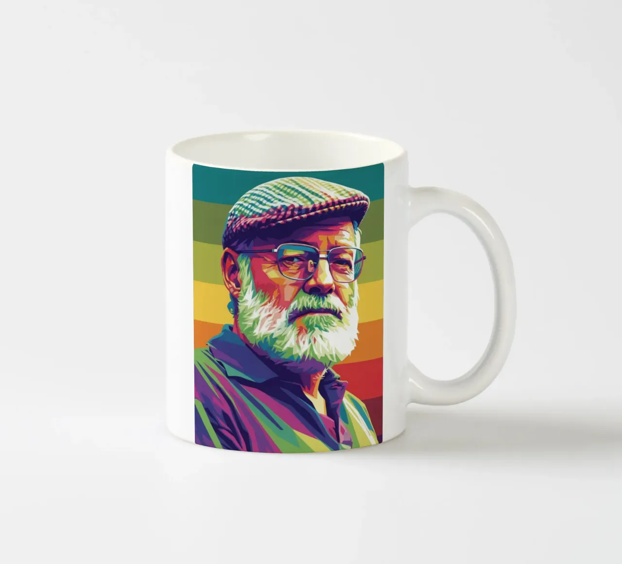 Ernest Hemingway ritratto colorato in stile pop art tazza in ceramica da Hantamrata