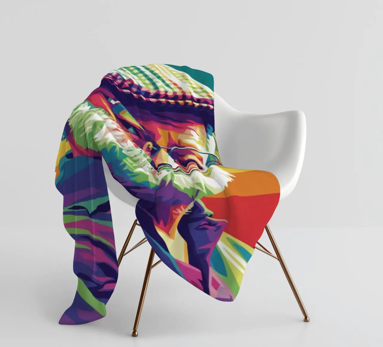 Ernest Hemingway ritratto colorato in stile pop art coperta in pile da Hantamrata
