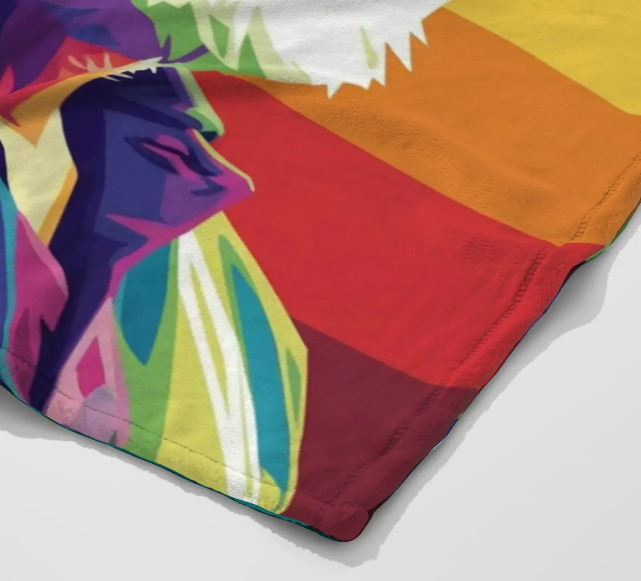 Ernest Hemingway ritratto colorato in stile pop art coperta in pile da Hantamrata