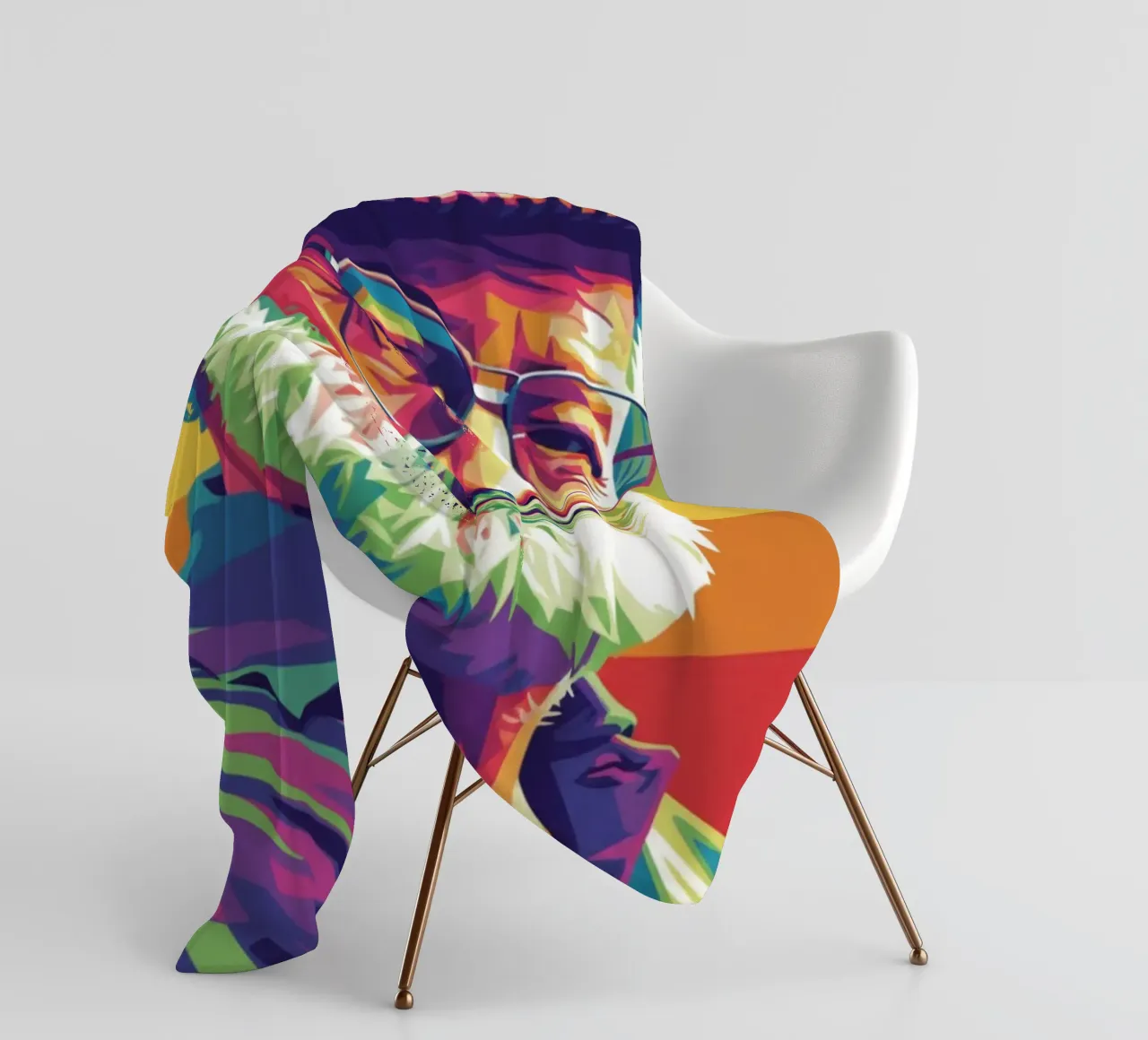 Ernest Hemingway ritratto colorato in stile pop art coperta in pile da Hantamrata