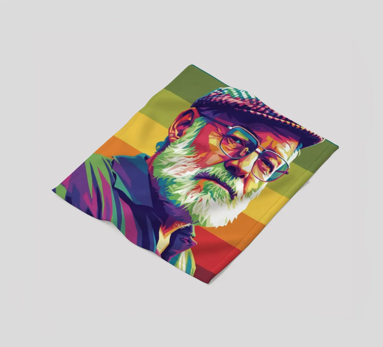 Ernest Hemingway ritratto colorato in stile pop art coperta in pile da Hantamrata