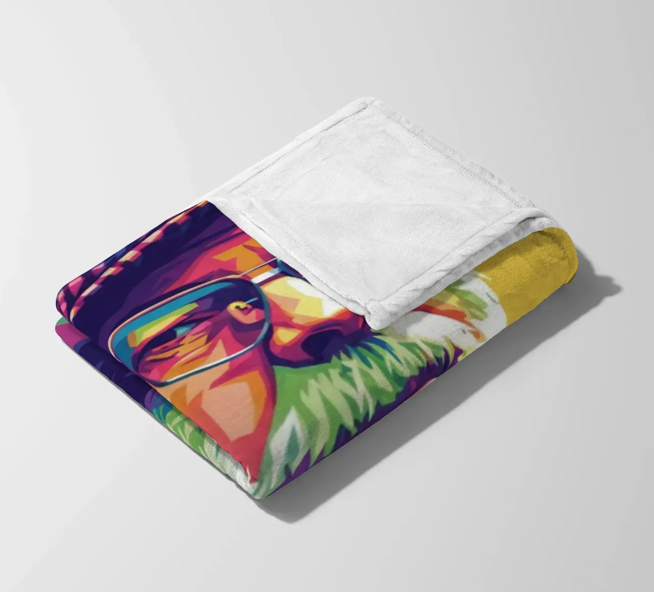 Ernest Hemingway ritratto colorato in stile pop art coperta in pile da Hantamrata