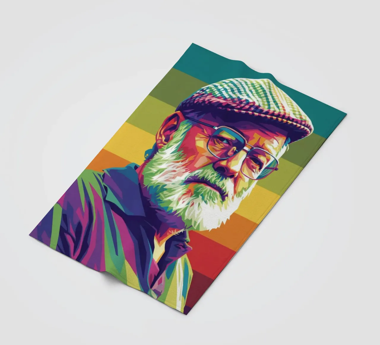 Ernest Hemingway ritratto colorato in stile pop art coperta in pile da Hantamrata