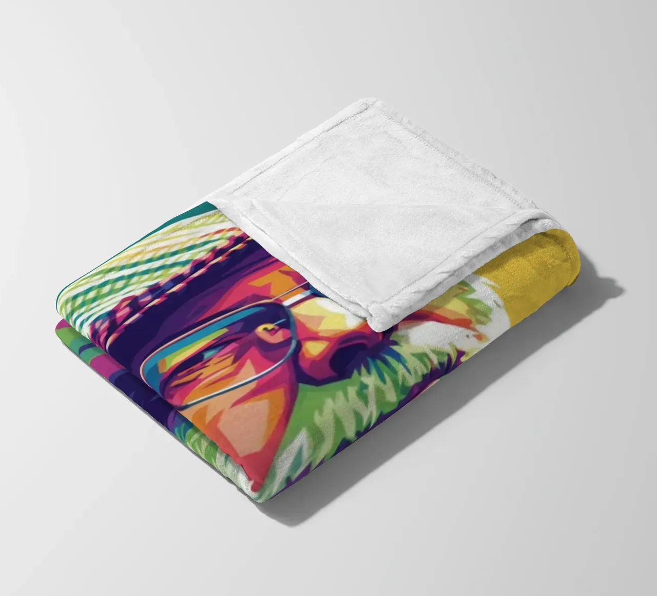 Ernest Hemingway ritratto colorato in stile pop art coperta in pile da Hantamrata