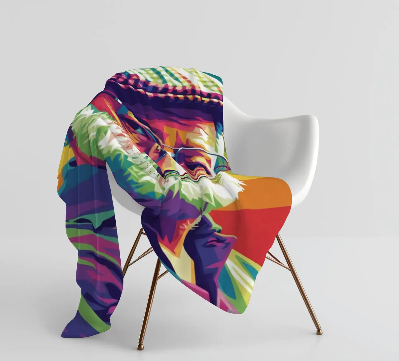 Ernest Hemingway ritratto colorato in stile pop art coperta in pile da Hantamrata