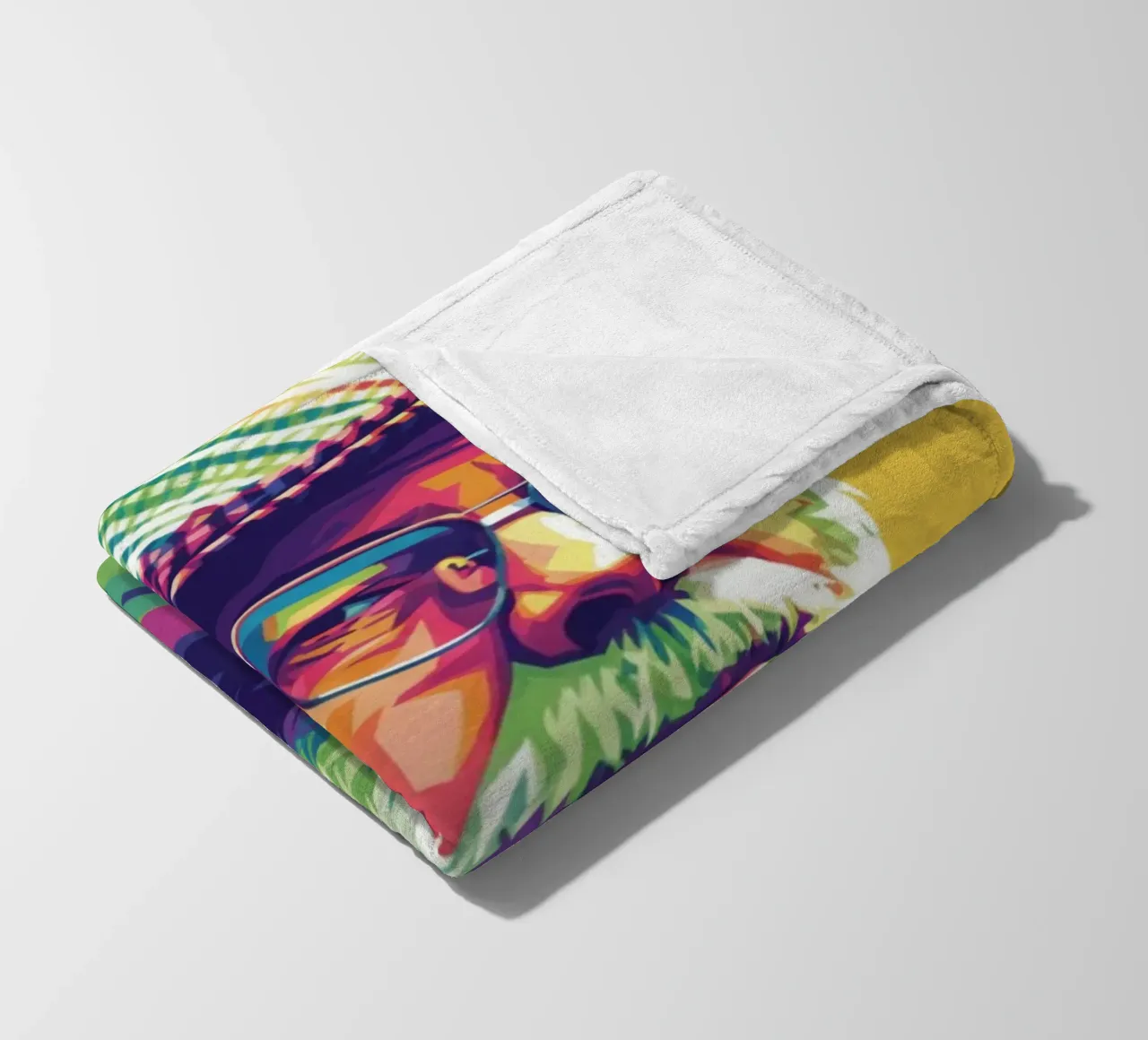 Ernest Hemingway ritratto colorato in stile pop art coperta in pile da Hantamrata