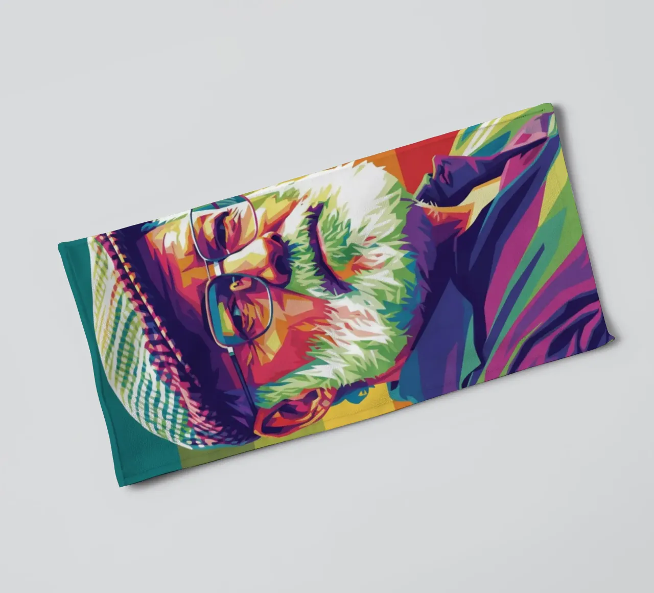 Ernest Hemingway ritratto colorato in stile pop art asciugamano da bagno da Hantamrata