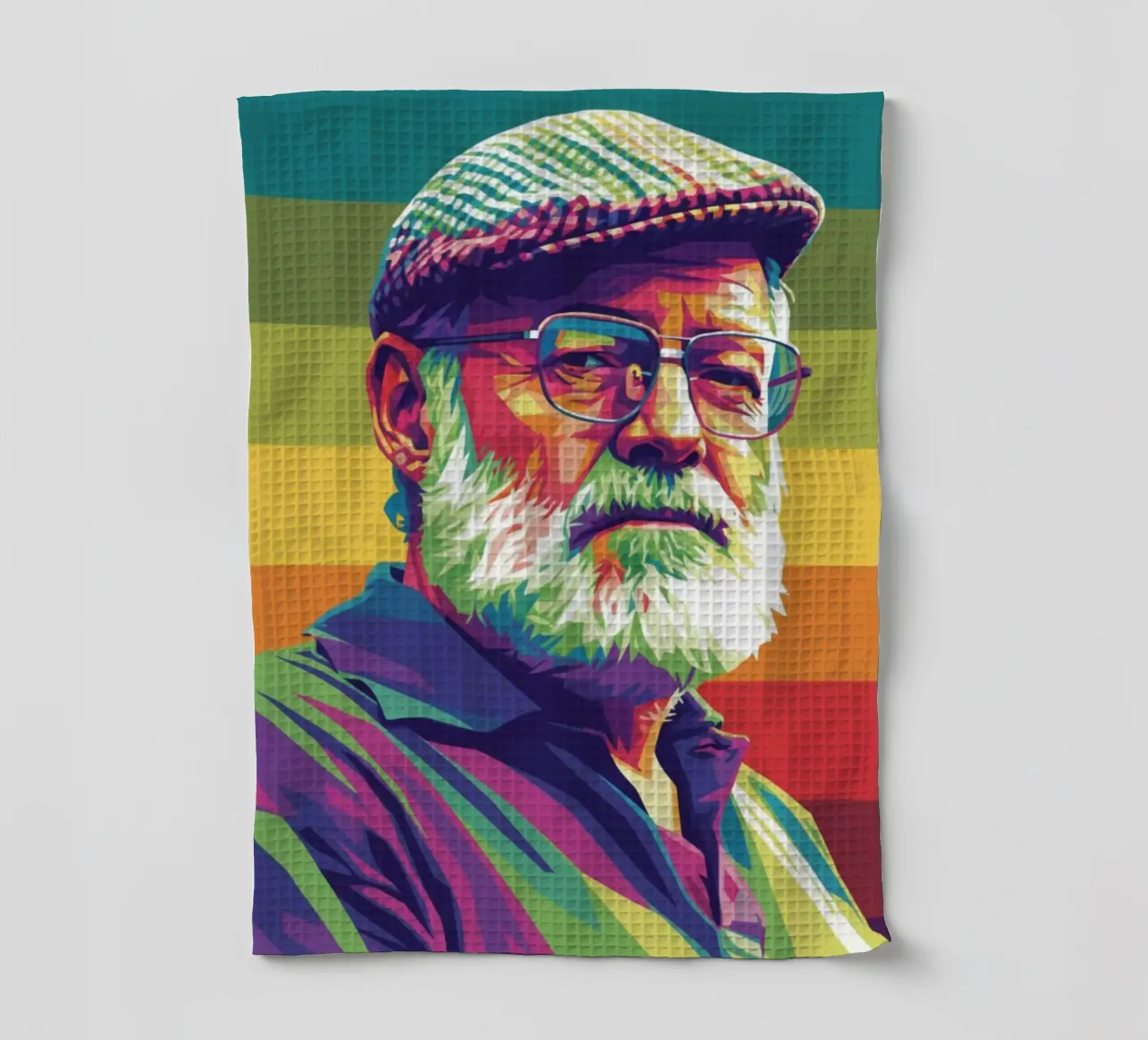 Ernest Hemingway ritratto colorato in stile pop art canovaccio da cucina da Hantamrata