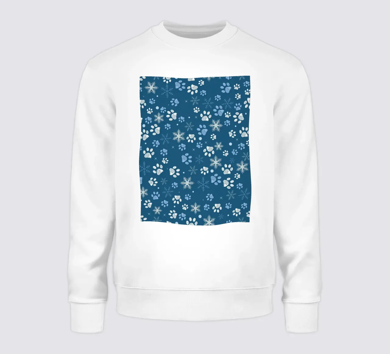 Impronte di zampe con fiocchi di neve blu felpa da GalerieGG