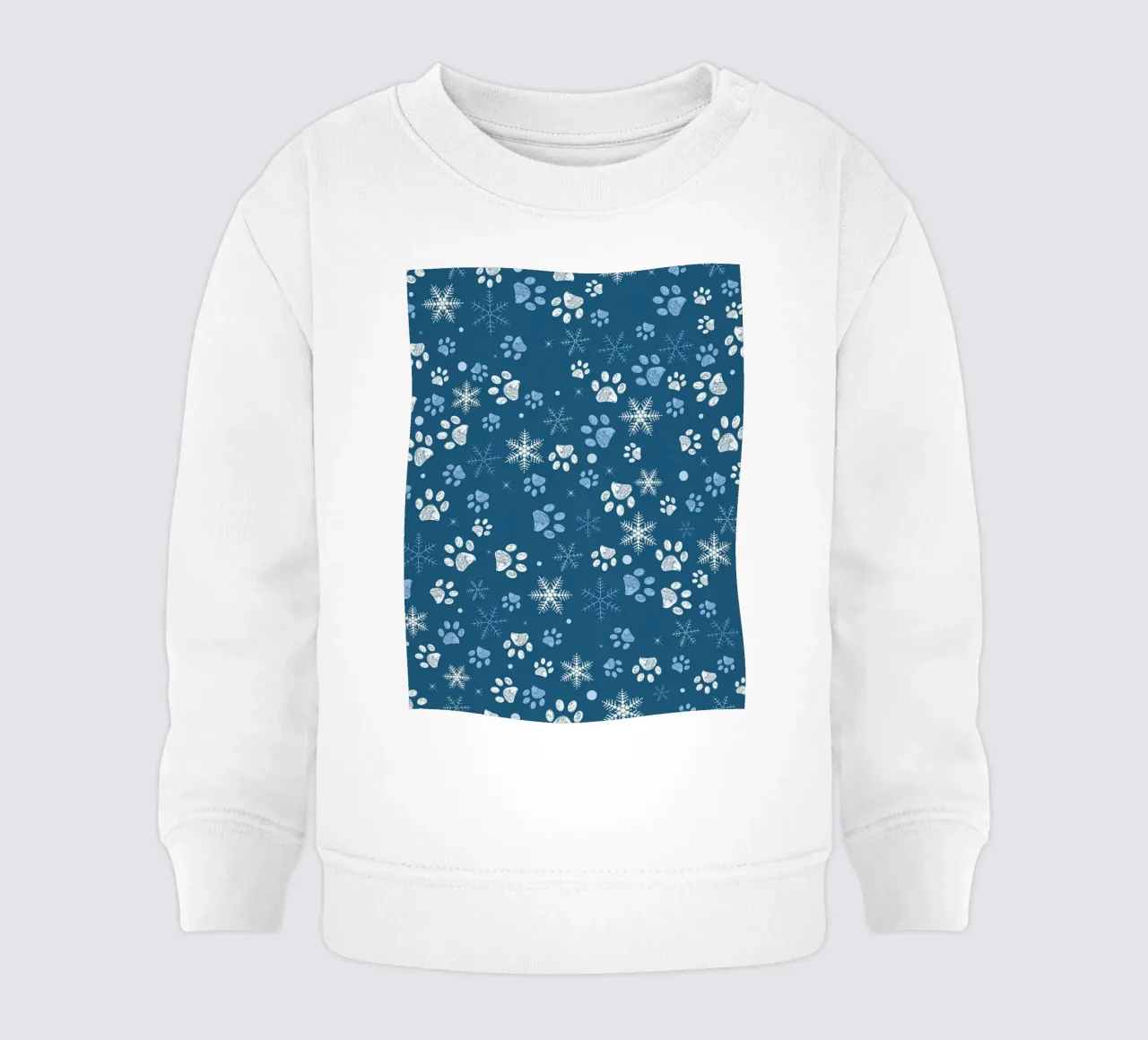 Impronte di zampe con fiocchi di neve blu felpa neonato da GalerieGG