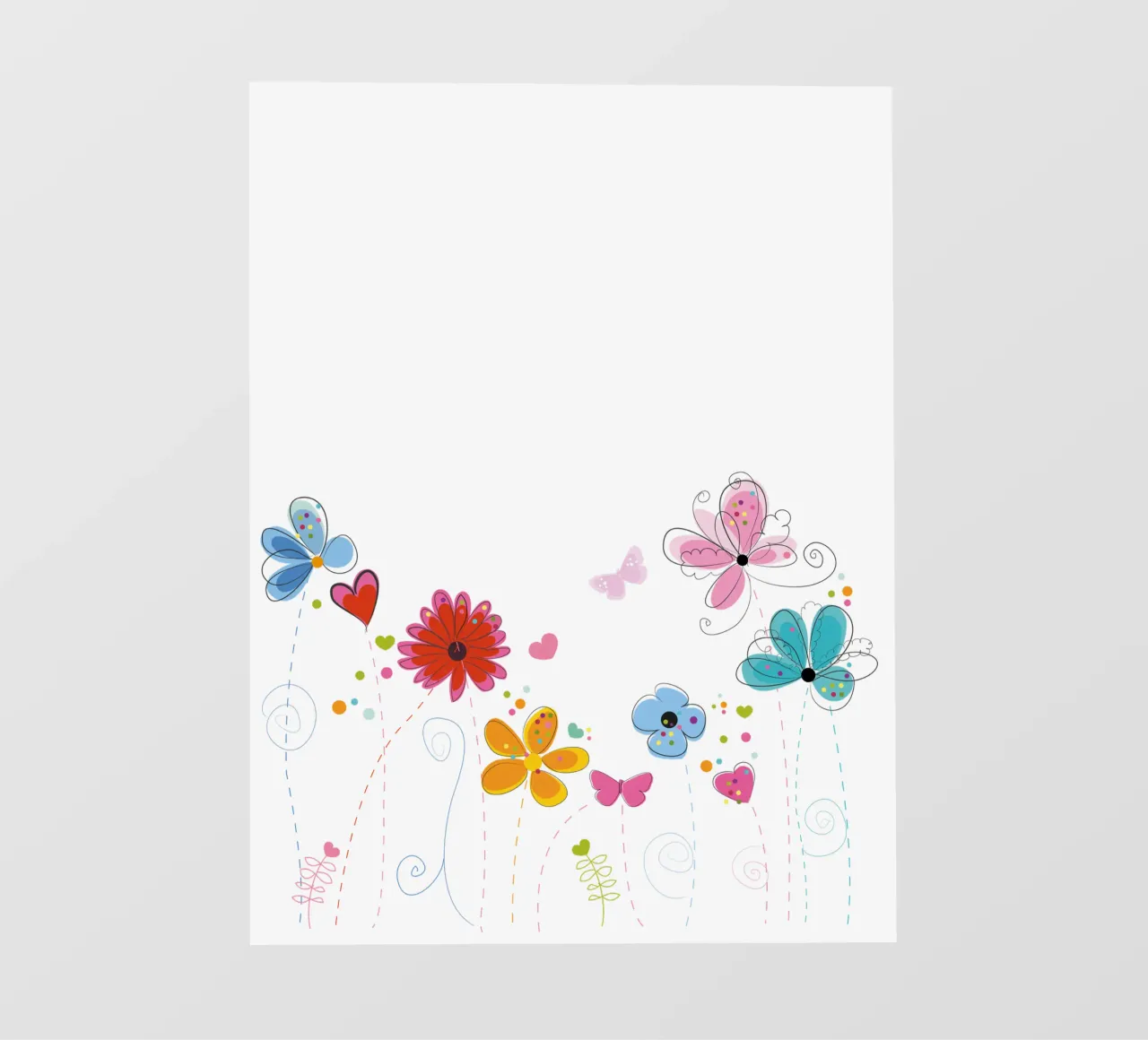 Primavera, fiori colorati a scarabocchio telo in pvc da GalerieGG
