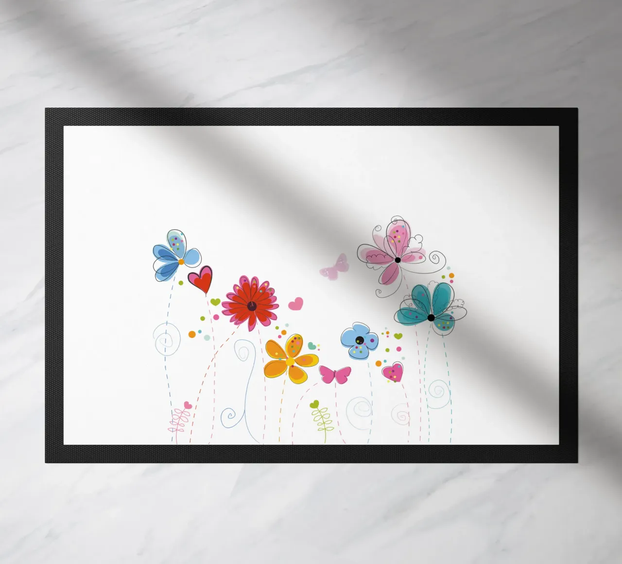 Primavera, fiori colorati a scarabocchio zerbino da GalerieGG
