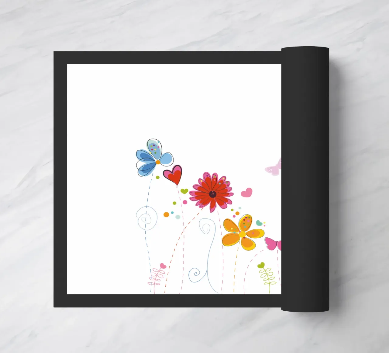 Primavera, fiori colorati a scarabocchio zerbino da GalerieGG