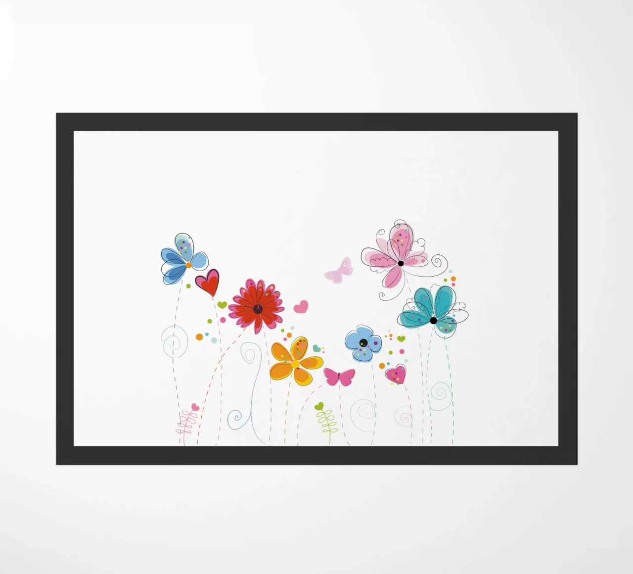 Primavera, fiori colorati a scarabocchio zerbino da GalerieGG