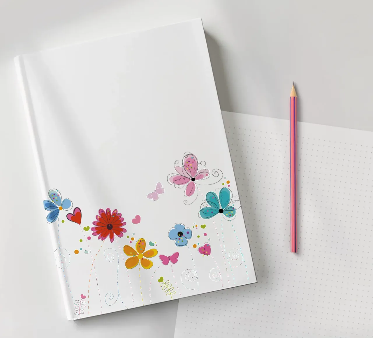 Spring time colorful doodle flowers notebook by GalerieGG