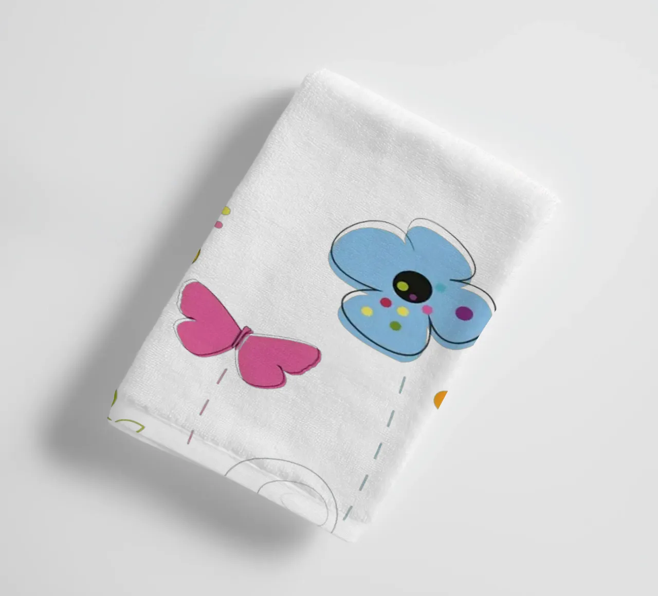 Spring time colorful doodle flowers towel by GalerieGG