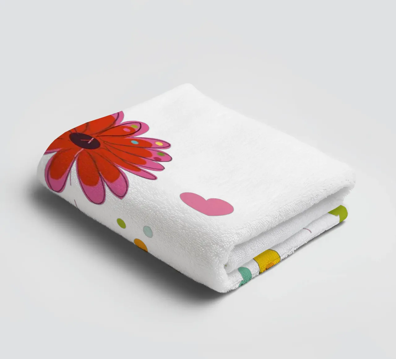 Spring time colorful doodle flowers towel by GalerieGG