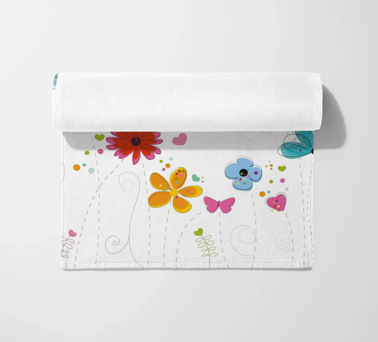 Primavera, fiori colorati a scarabocchio telo mare da GalerieGG