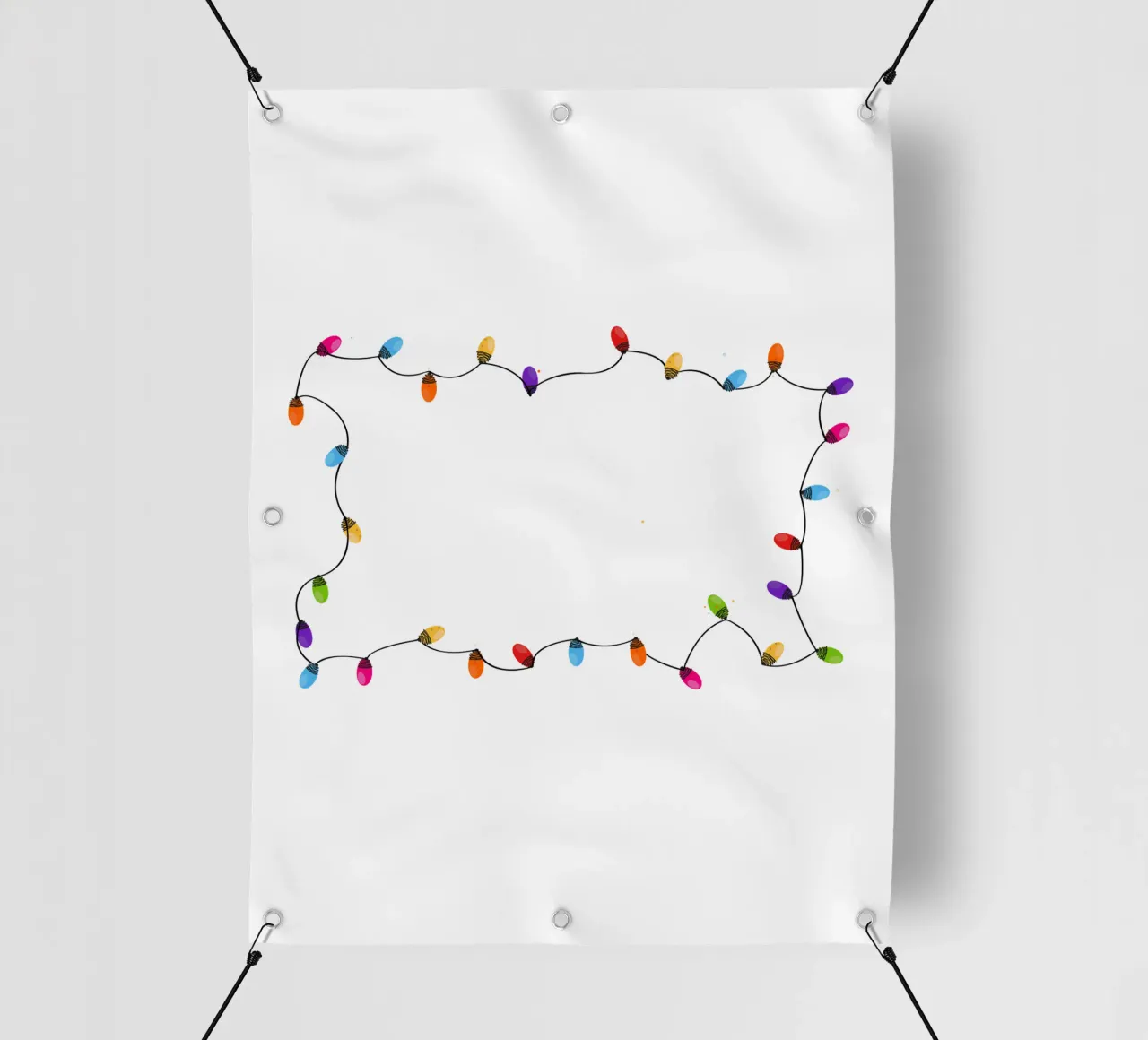 Cornice natalizia colorata con lampadina telo in pvc da GalerieGG