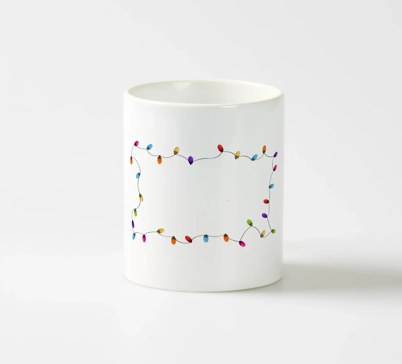 Cornice natalizia colorata con lampadina tazza in ceramica da GalerieGG