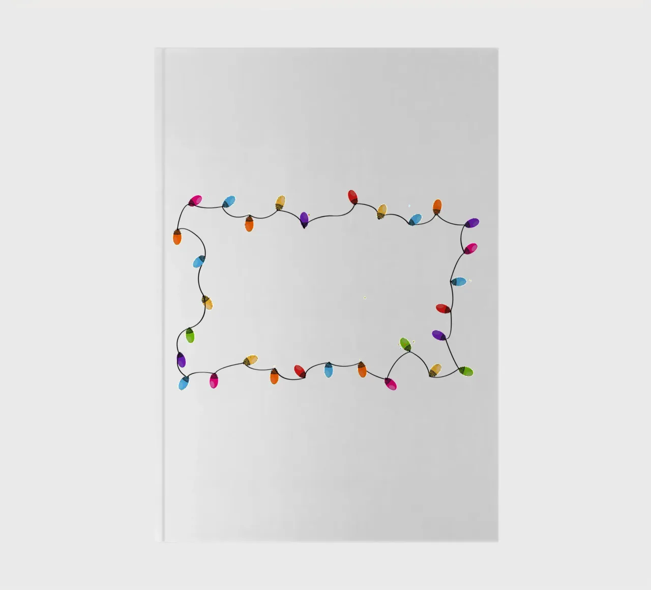 Cadre de Noël coloré avec ampoule carnet de notes de GalerieGG