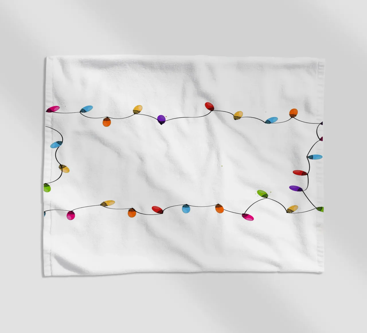 Cornice natalizia colorata con lampadina telo mare da GalerieGG