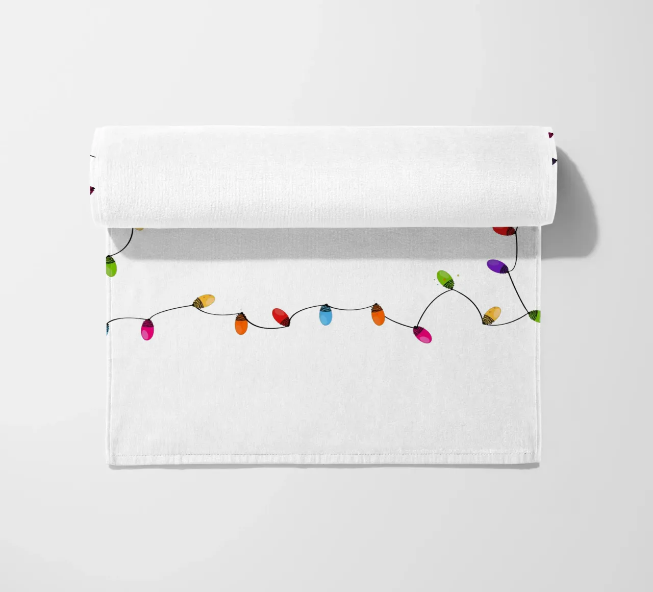Cornice natalizia colorata con lampadina telo mare da GalerieGG