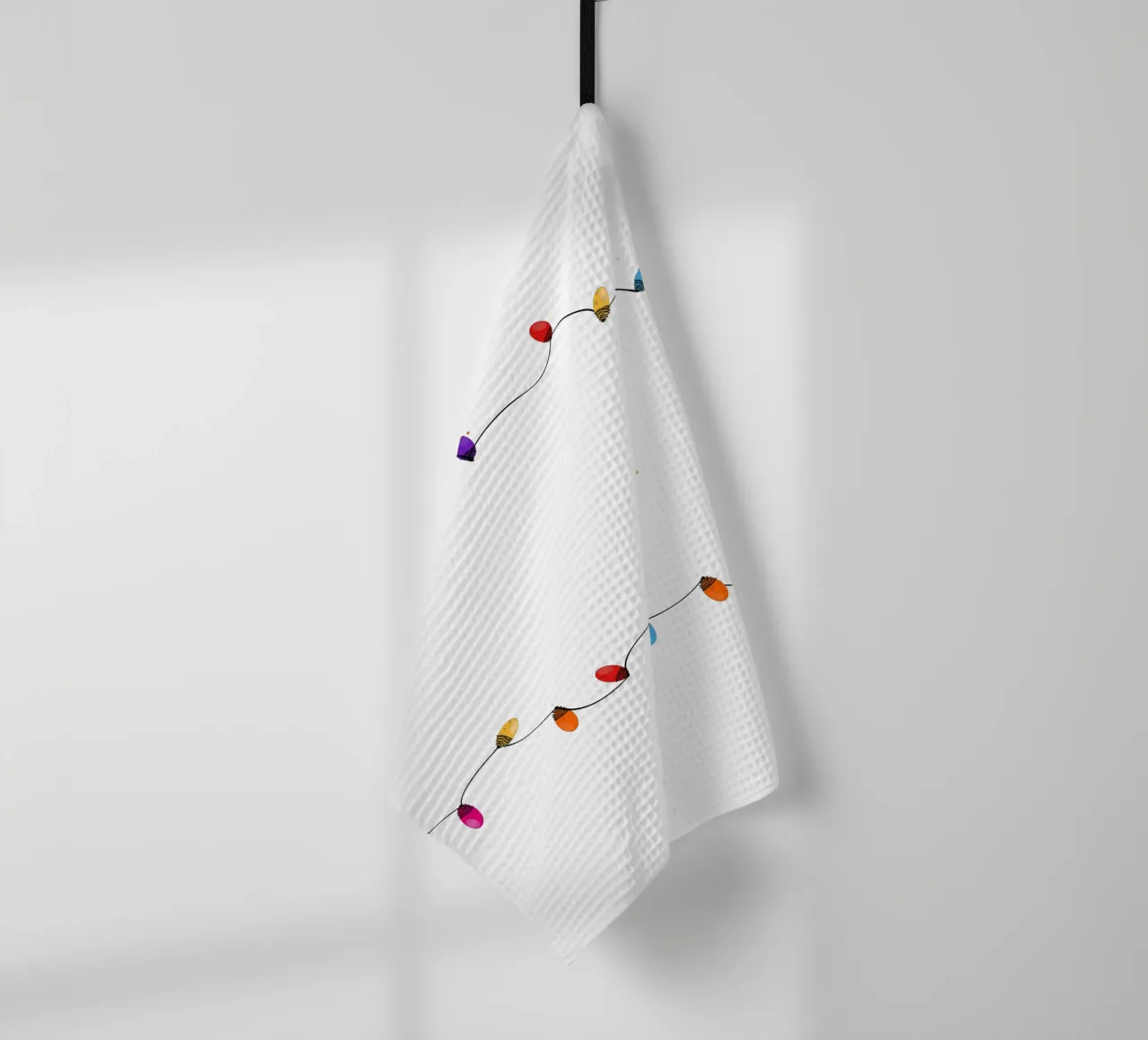 Cornice natalizia colorata con lampadina canovaccio da cucina da GalerieGG