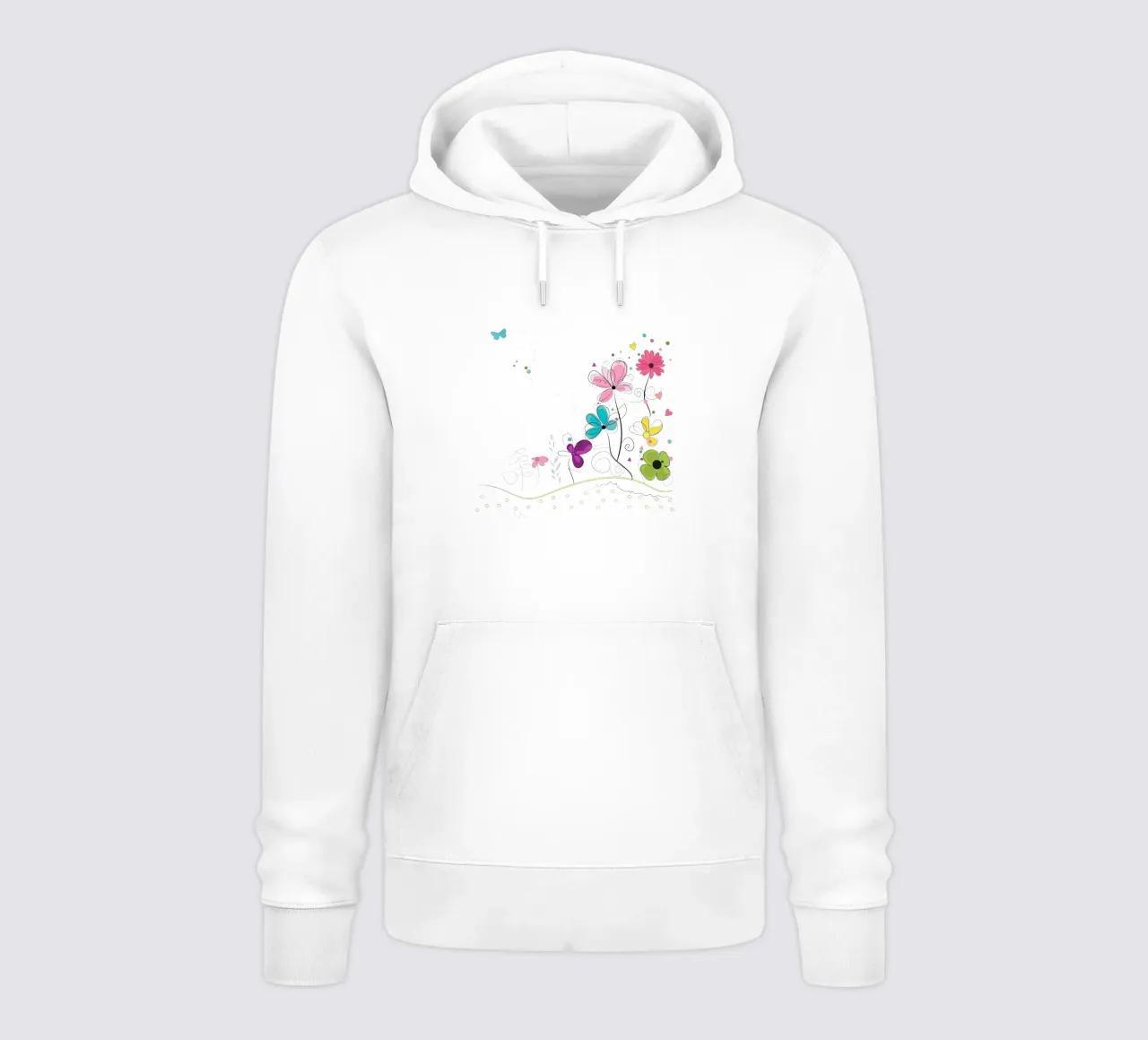 Primavera tempo astratto colorato doodle fiori felpa con cappuccio da GalerieGG