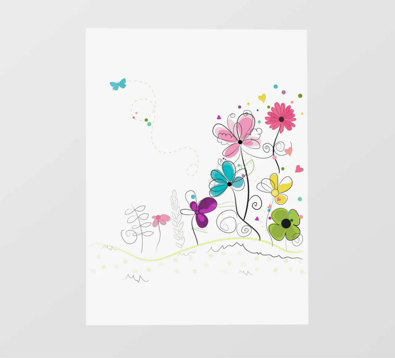 Primavera tempo astratto colorato doodle fiori telo in pvc da GalerieGG