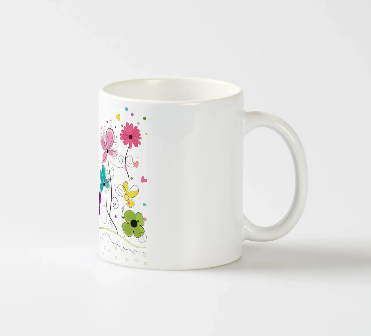 Primavera tempo astratto colorato doodle fiori tazza in ceramica da GalerieGG